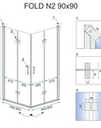 Cabine de douche pliante Rea Fold N2 80 x 80 cm 7