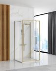 Cabine de douche rectangulaire Rapid Swing Brush Gold Porte: 90 x Paroi: 80 3