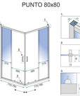 Cabine de douche Rea Punto 80x80 Avec receveur de douche Savoy 6