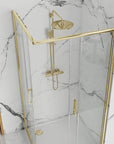 Cabine de douche Rea Punto 80x80 Gold Avec receveur de douche Savoy 7