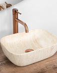 Vasque à poser Rea BELINDA MINI TRAVERTINE MATT 2