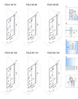 Cabine de douche pliante Rea Fold N2 Modulée 110 x 110 7