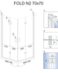 Cabine de douche pliante Rea Fold N2 90 x 90 cm 9