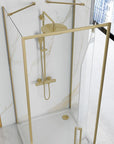 Cabine de douche rectangulaire Rapid Swing Brush Gold Porte: 90 x Paroi: 80 5