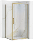 Cabine de douche REA Rapid Swing Brush Gold Porte: 100 x Paroi: 100 1
