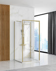 Cabine de douche Murale REA Rapid Slide Brush Gold Porte: 100 Paroi: 100 3