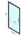 Cabine de douche rectangulaire Rapid Swing Porte: 80 x Paroi: 90 13