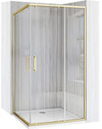 Cabine de douche Rea City 80x100 Brush Gold Sans receveur de douche 1