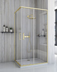 Cabine de douche Rea City 80x100 Brush Gold Sans receveur de douche 2