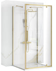 Cabine de douche rectangulaire Rapid Swing Brush Gold Porte: 90 x Paroi: 80 1