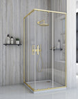 Cabine de douche Rea City 80x80 Gold Brush Avec receveur de douche Savoy Noir 2