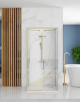 Cabine de douche Murale REA Rapid Slide Brush Gold Porte: 100 Paroi: 100 4