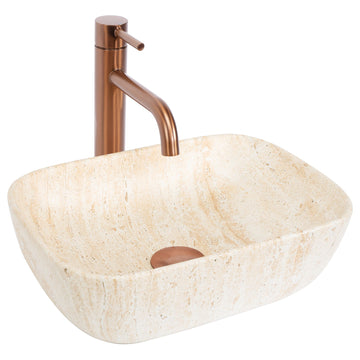 Vasque à poser Rea BELINDA MINI TRAVERTINE MATT  1