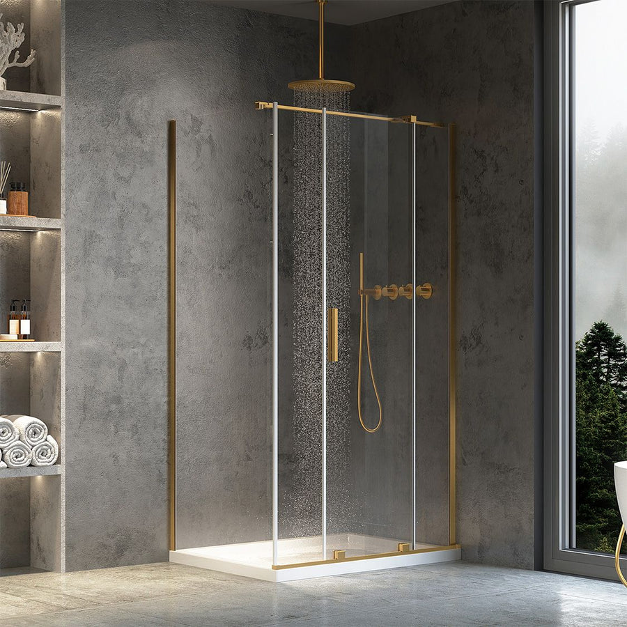 Cabine de douche REA Montana Gold Brush 120x80  2