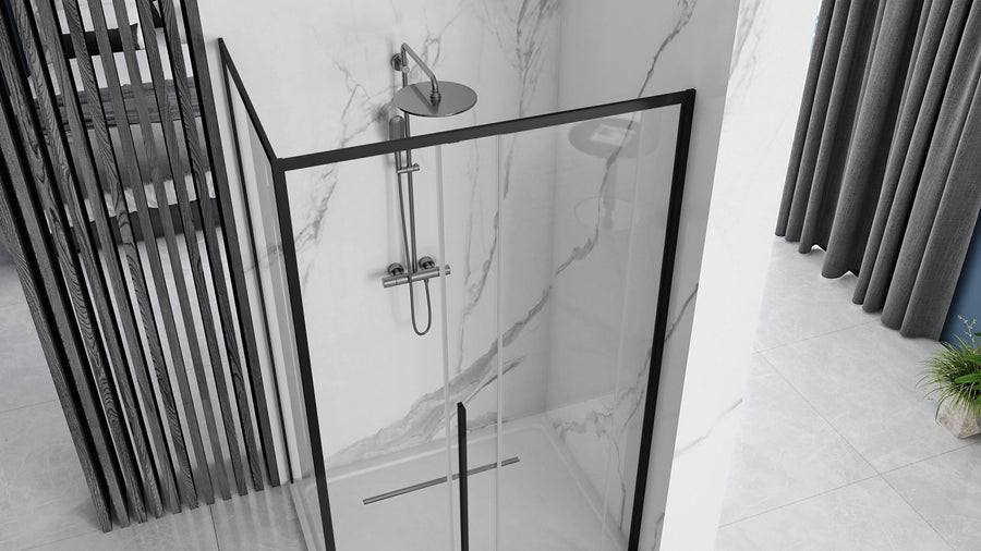 Cabine de douche SOLAR BLACK MAT 90x90 Avec receveur de douche Savoy 4