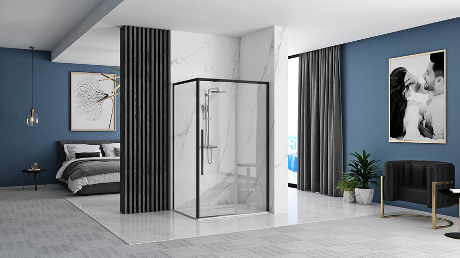 Cabine de douche SOLAR BLACK MAT 120x90  2