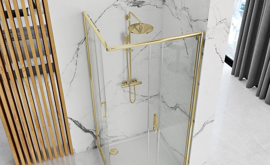 Cabine de douche Rea Punto 80x80 Gold Avec receveur de douche Savoy 7