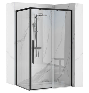Cabine de douche SOLAR BLACK MAT 90x90 Avec receveur de douche Savoy 1