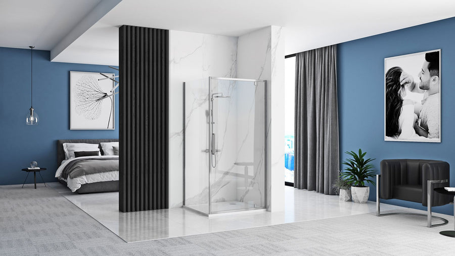 Cabine de douche REA Rapid Swing Chrom Porte: 90 x Paroi: 90 2