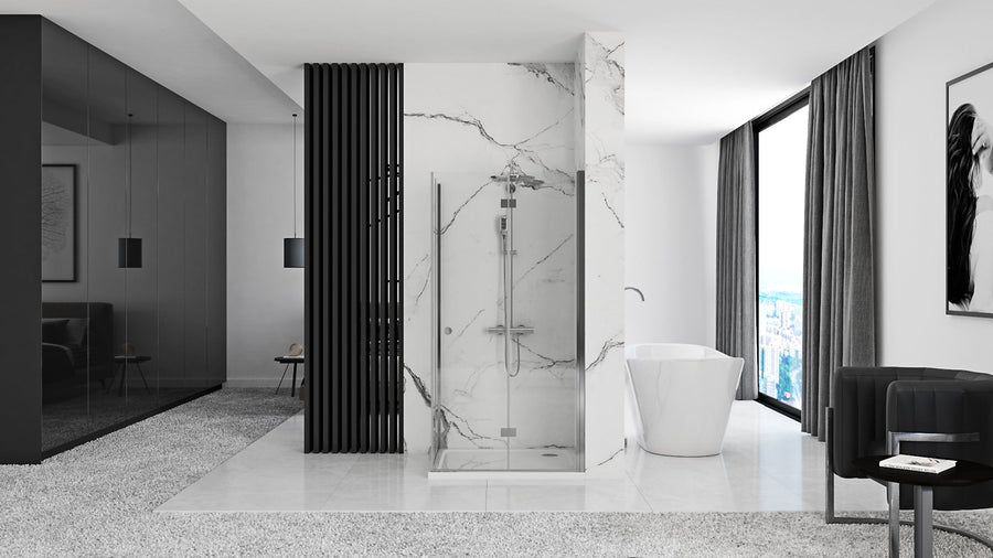 Cabine de douche pliante Rea Fold N2 Modulée 80 x 120 4