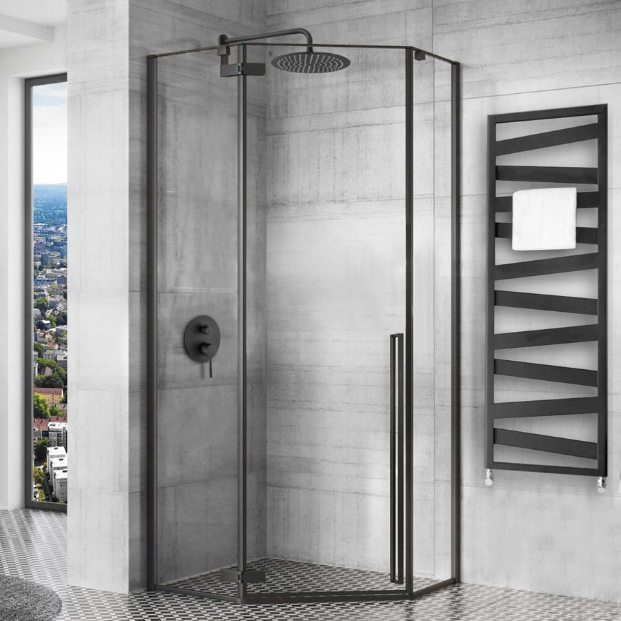 Cabine de douche DIAMOND BLACK MAT 80x80 Sans receveur 3
