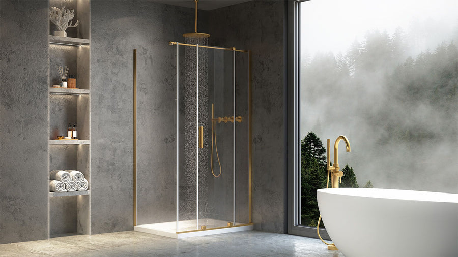Cabine de douche REA Montana Gold Brush 120x80  3