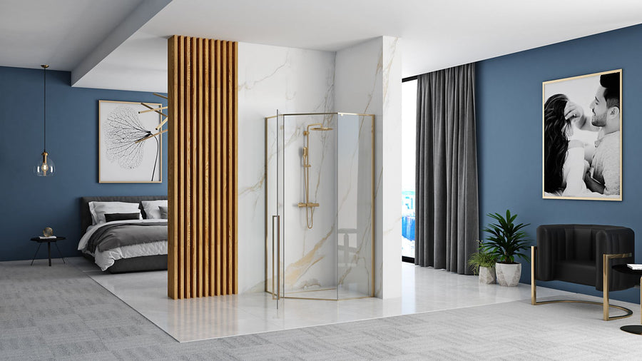 Cabine de douche DIAMOND GOLD 90x90 Avec receveur  Diamond Noir 6