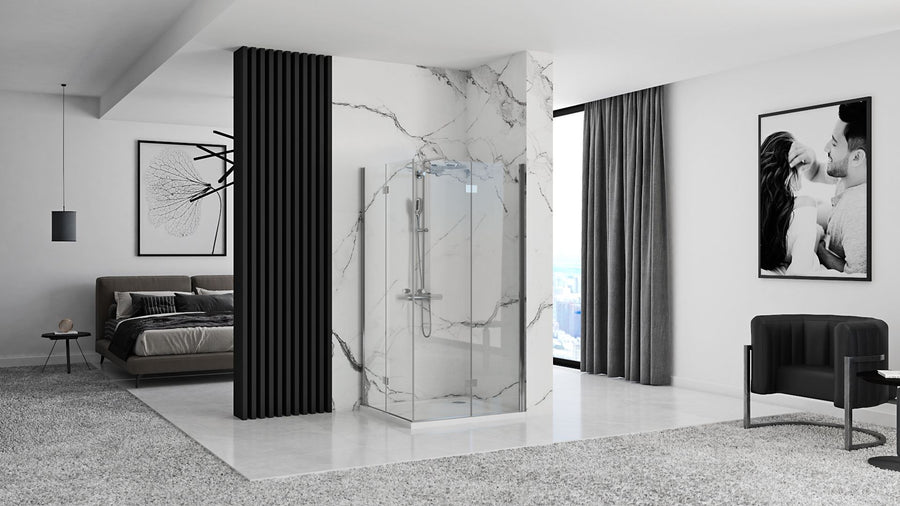 Cabine de douche pliante Rea Fold N2 Modulée 80 x 120 6