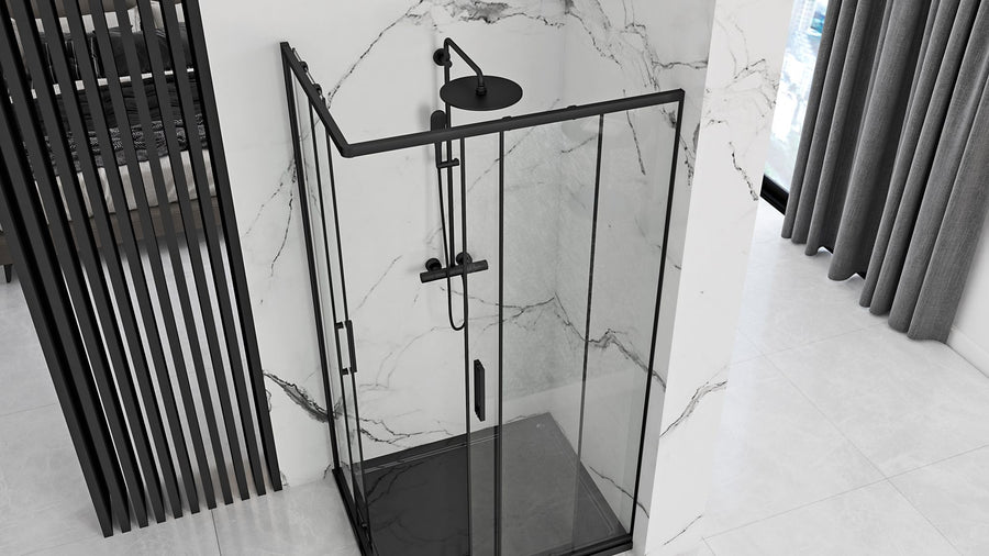 Cabine de douche Rea Punto Black 80x100 Sans receveur de douche 3
