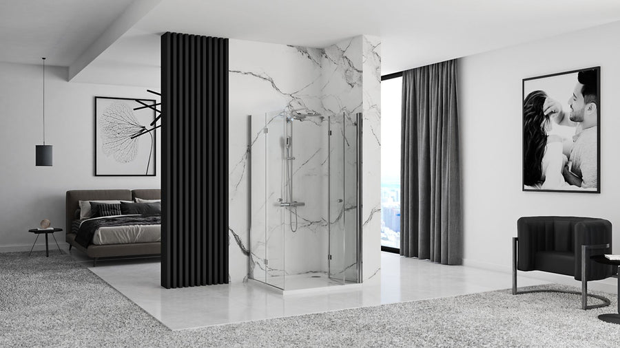 Cabine de douche pliante Rea Fold N2 Modulée 80x90 5