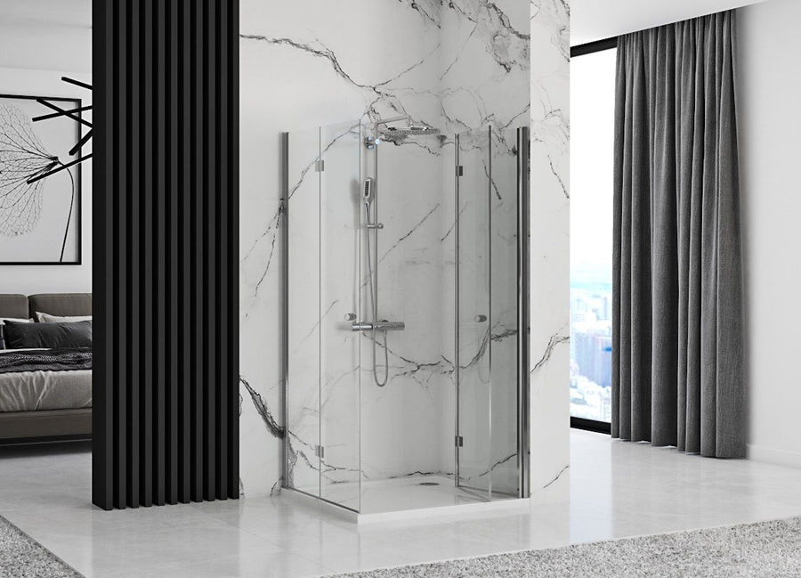 Cabine de douche pliante Rea Fold N2 Modulée 80 x 120 2