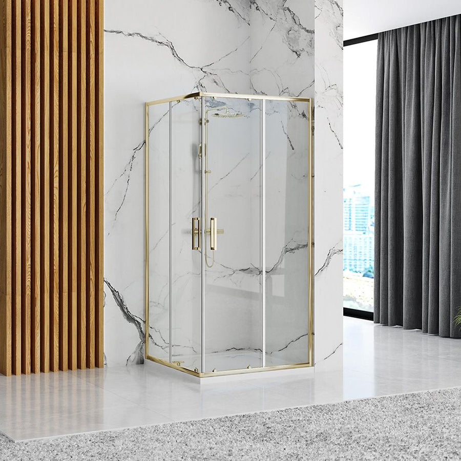 Cabine de douche Rea Punto 90x90 Gold Avec receveur de douche Savoy 2
