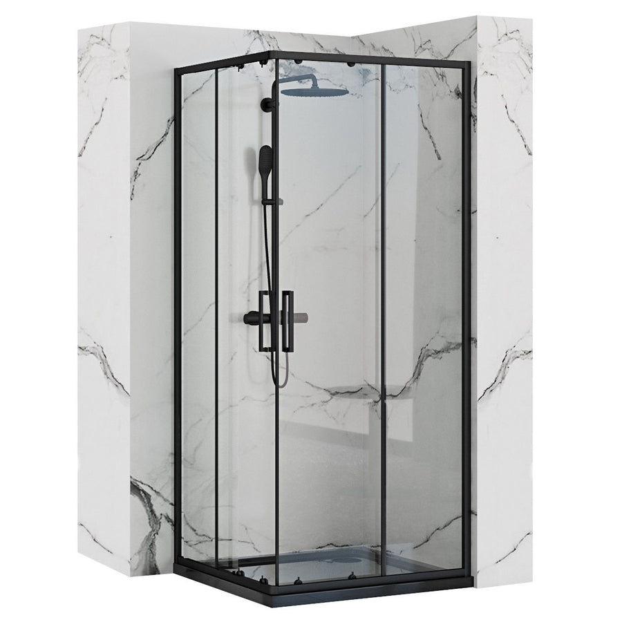 Cabine de douche Rea Punto Black 80x80 Avec receveur de douche Savoy Noir 1