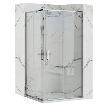 Cabine de douche Rea Punto Chrome 80x100 Avec receveur de douche Savoy 1
