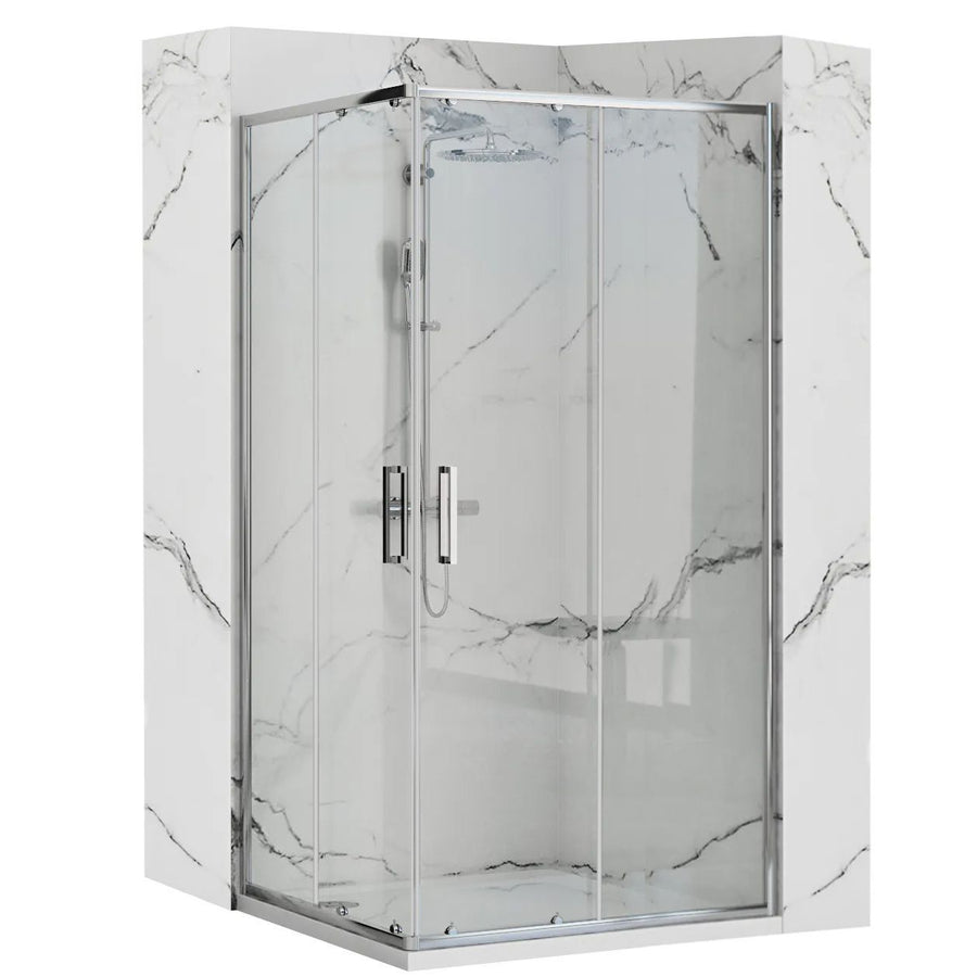 Cabine de douche Rea Punto Chrome 80x100 Avec receveur de douche Savoy 1