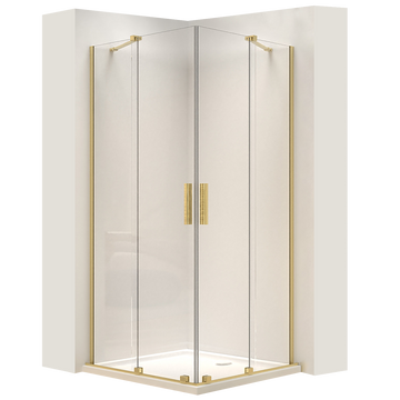 Cabine de douche REA Montana Double Gold Brush 90x90  1