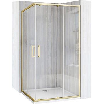 Cabine de douche Rea City 80x100 Brush Gold Sans receveur de douche 1