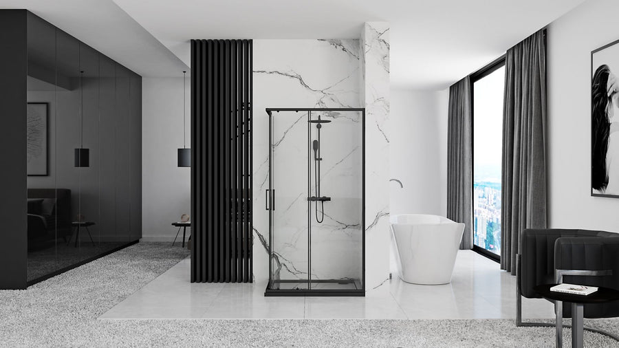 Cabine de douche Rea Punto Black 80x100 Sans receveur de douche 6