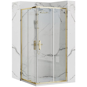 Cabine de douche Rea Punto 90x90 Gold Sans receveur de douche 1