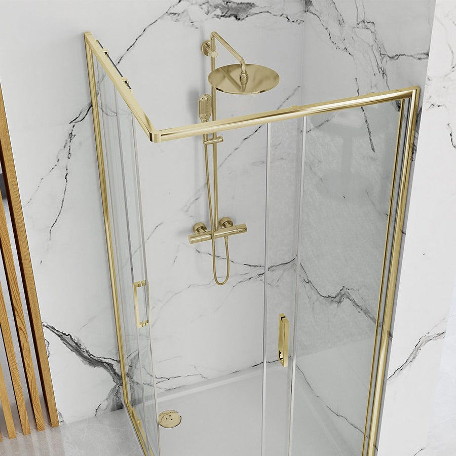 Cabine de douche Rea Punto 80x80 Gold Sans receveur de douche 6
