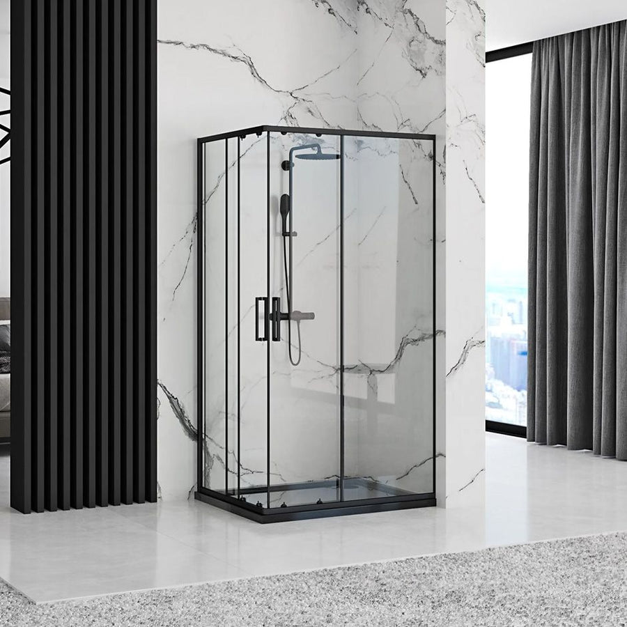 Cabine de douche Rea Punto Black 80x100 Sans receveur de douche 2