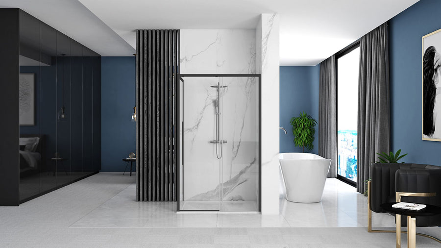 Cabine de douche SOLAR BLACK MAT 90x90 Avec receveur de douche Savoy 3