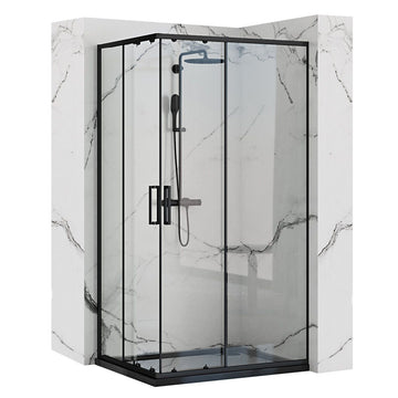 Cabine de douche Rea Punto Black 80x100 Avec receveur de douche Savoy 1