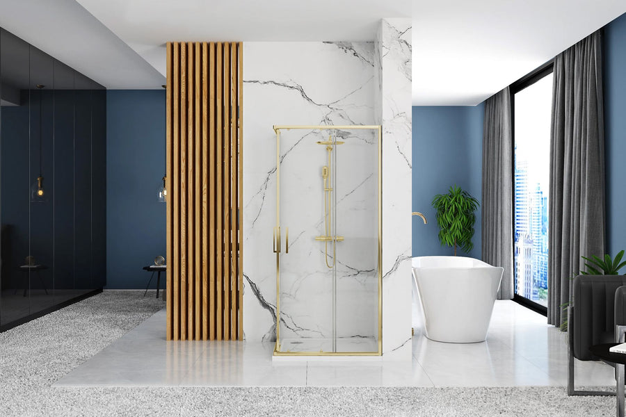 Cabine de douche Rea Punto 80x80 Gold Sans receveur de douche 3