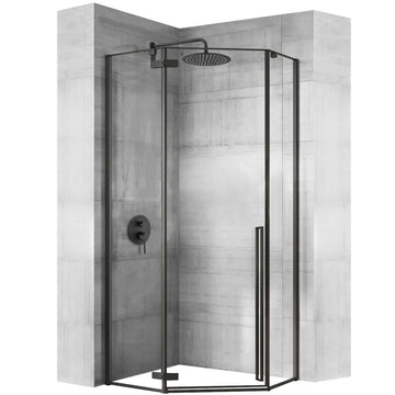 Cabine de douche DIAMOND BLACK MAT 80x80 Sans receveur 1