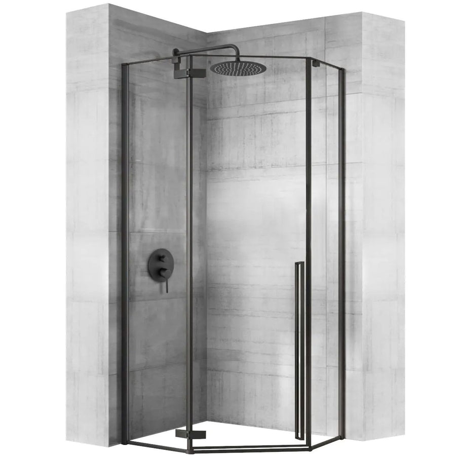 Cabine de douche DIAMOND BLACK MAT 80x80 Sans receveur 1