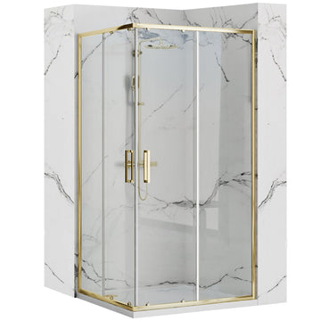 Cabine de douche Rea Punto 80x100 Gold Avec receveur de douche Savoy 1