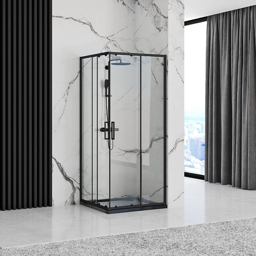 Cabine de douche Rea Punto Black 80x80 Avec receveur de douche Savoy Noir 2