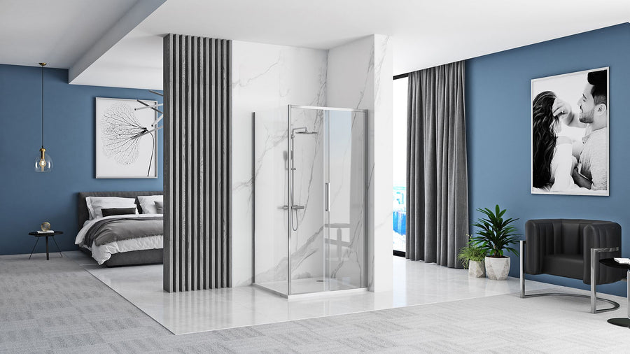 Cabine de douche Rapid Slide Chrom Porte: 100 Paroi: 80 2