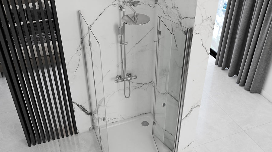 Cabine de douche pliante Rea Fold N2 Modulée 80 x 120 3